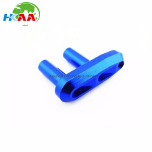 CNC Blue Anodized Aluminum Dual Water Cooling Outlet